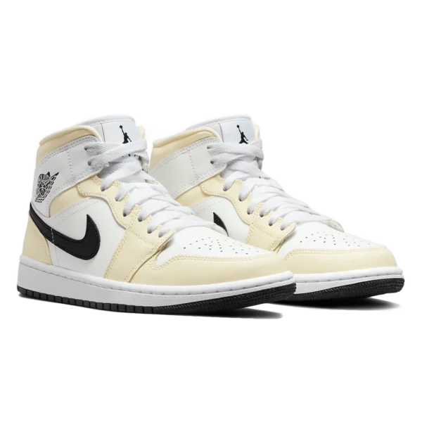 ⁦Air Jordan 1 Mid Coconut Milk Black White⁩ – תמונה ⁦2⁩
