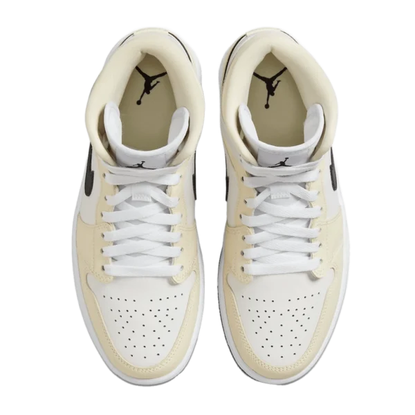 ⁦Air Jordan 1 Mid Coconut Milk Black White⁩ – תמונה ⁦4⁩