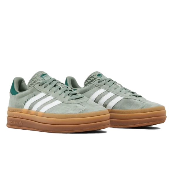 ⁦Adidas Gazelle Bold Silver Green Cloud White Collegiate Green⁩ – תמונה ⁦2⁩