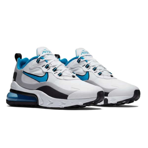⁦Nike Air Max 270 React White Light Blue Cool Grey⁩ – תמונה ⁦2⁩