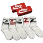 Nike White Black Red Long Socks Pack (5 Pairs)