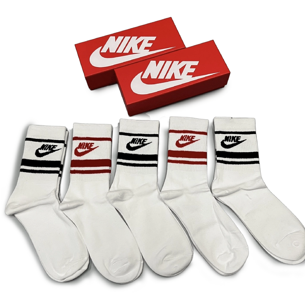 1 Nike White Black Red Long Socks Pack (5 Pairs) – תמונה 1