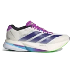 Adidas Adizero Boston Core White Collegiate Purple Lime Burst