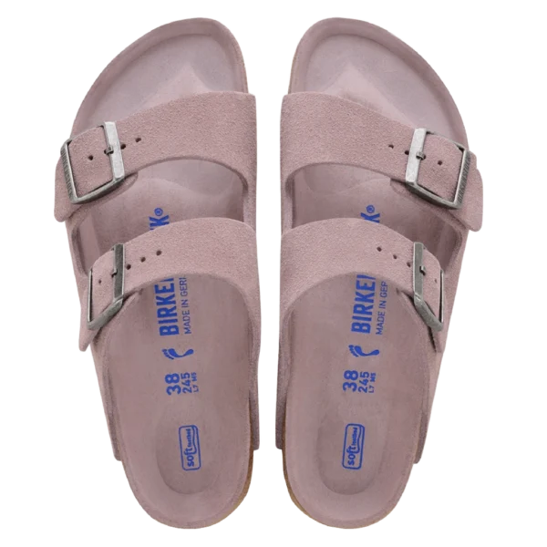 ⁦Birkenstock Arizona Soft Footbed Suede Leather Sandals Faded Purple Tonal⁩ – תמונה ⁦3⁩